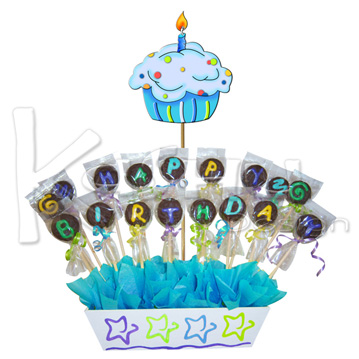 ARREGLO DE MADERA CON MINI-MAMUTS DECORADOS Y DISEÑO DE 1 BIRTH DAY