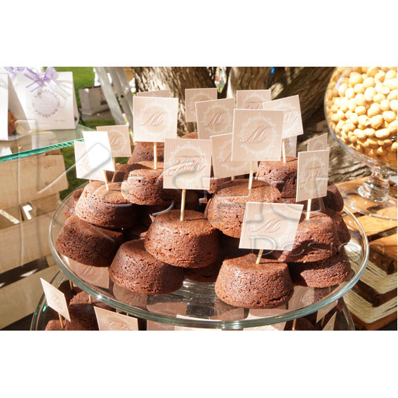 BROWNIES DECORADOS PARA BODAS