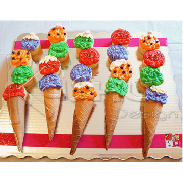CUPCAKES EN FORMA DE HELADO