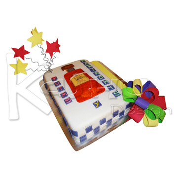 PASTEL DE FONDANT  DE BOTELLA DE TEQUILA