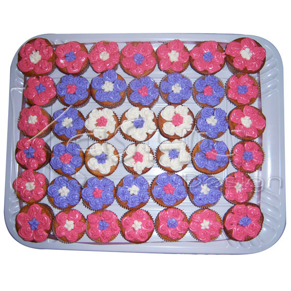 PASTEL DE CUPCAKES DE FLOR