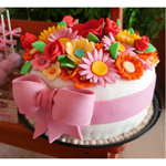 PASTEL DE FONDANT FLORES