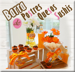 Barra y Mesas de Postres Quesos Sushis