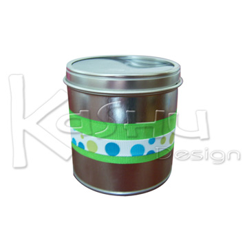 BOTE DE METAL DECORADO