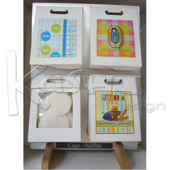 HOSTIAS CON EMPAQUE PERSONALIZADO