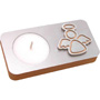 PORTA VELAS DE METAL MADERA PERSONALIZADAS