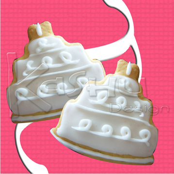 GALLETAS DECORADAS DE PASTEL DE BODAS, BAUTIZOS, PRIMERAS COMUNIONES