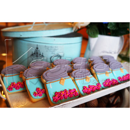 GALLETAS MASON JARS CON FLORES
