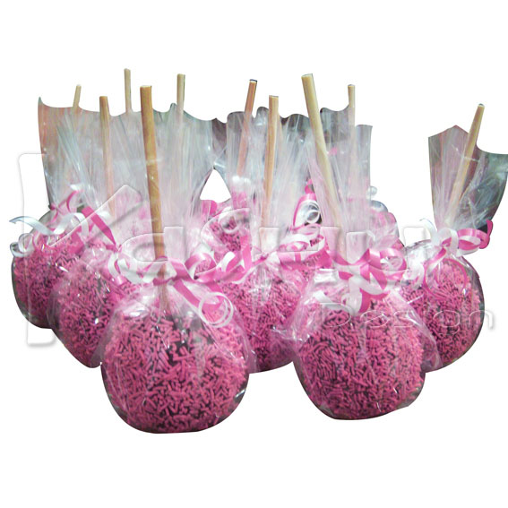 MANZANAS CUBIERTAS DE CHOCOLATE CON GRAÑILLO DE COLORES